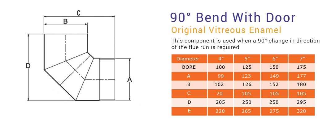 90° Bend with door original vitreous