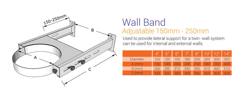 Wall Support 150 - 250mm